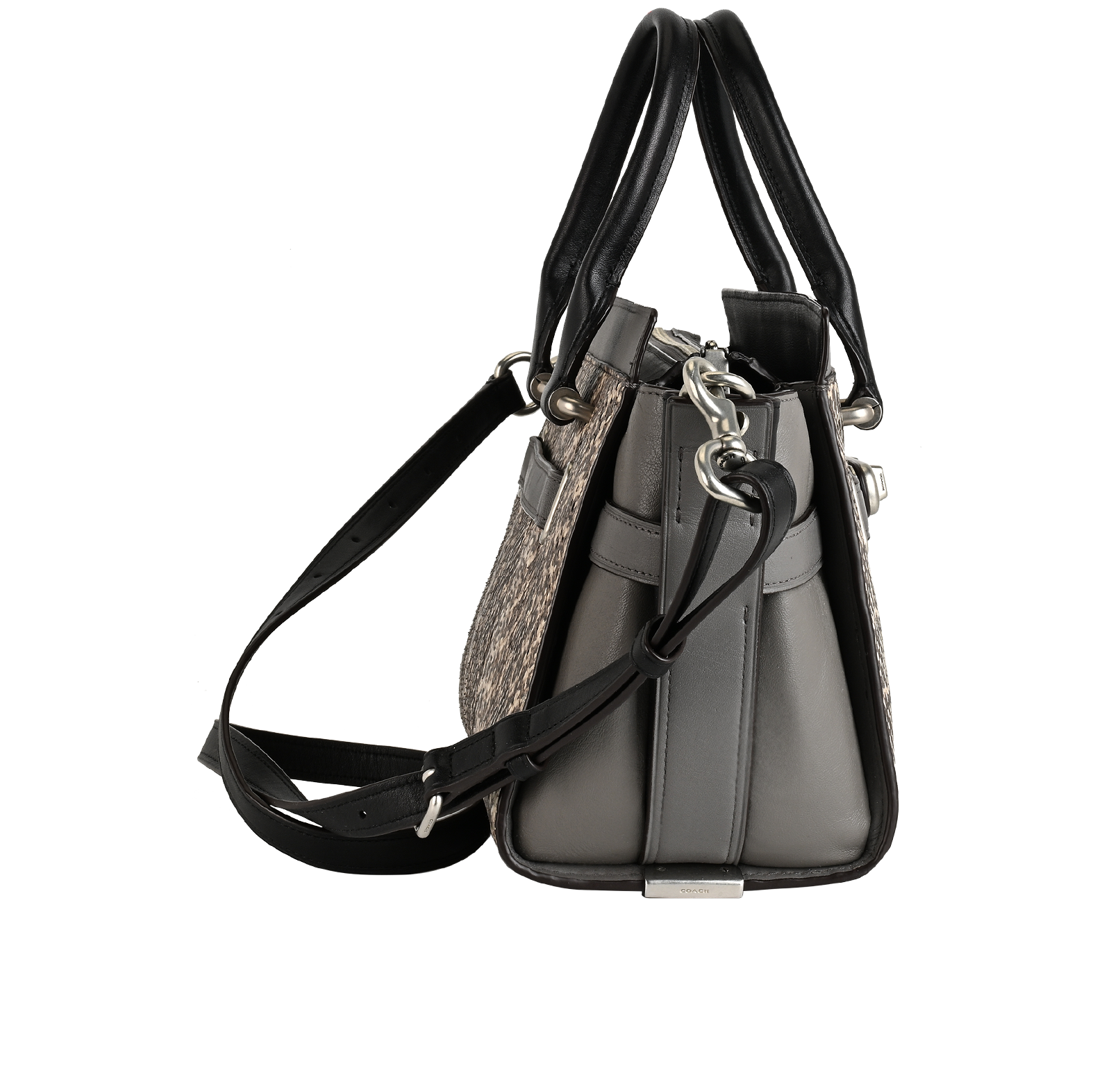 Swagger 27, &pound;110, Handbags, Brown/Cream/Grey, Leather, Side view